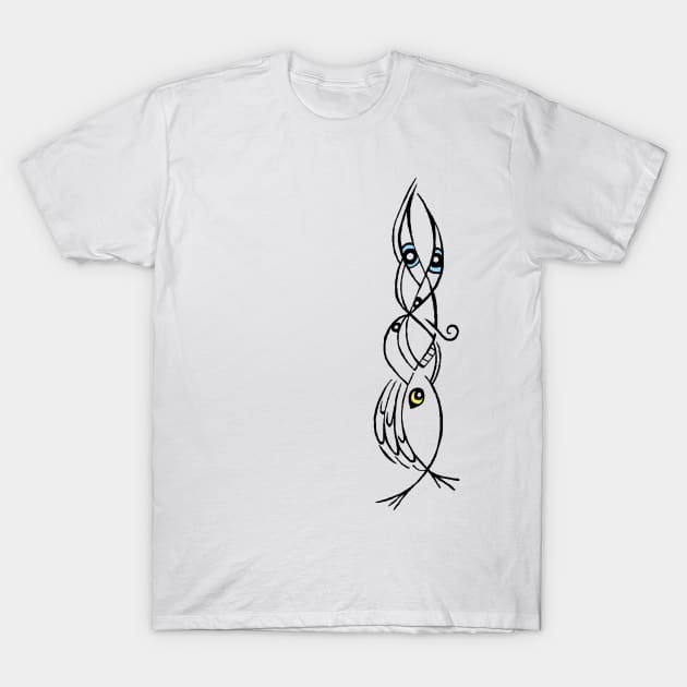 doodleflowFishBird T-Shirt by ed100